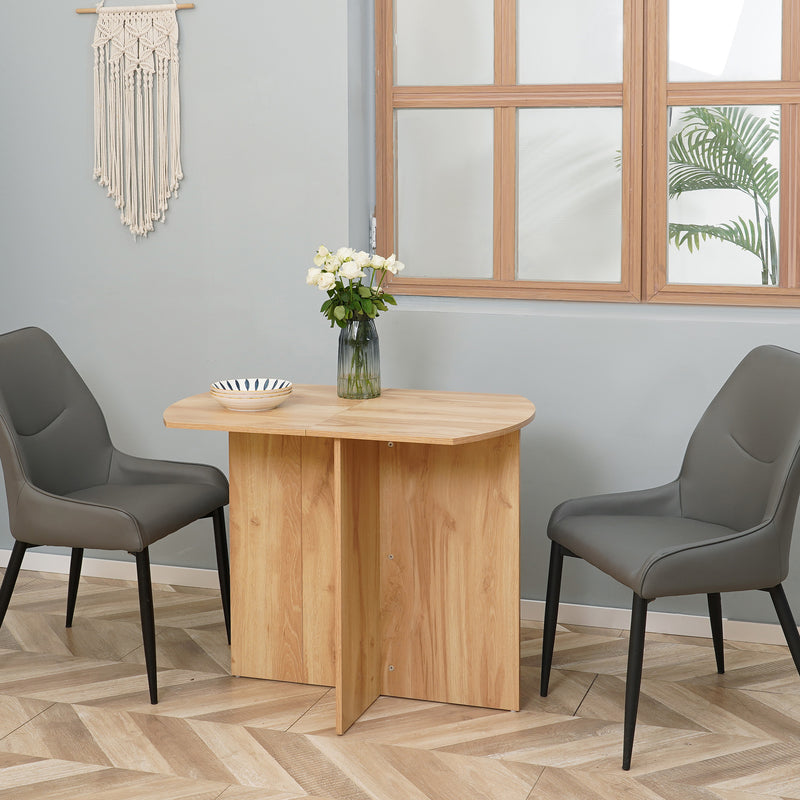 HOMCOM Foldable Dining Table Compact Drop Leaf Table for Kitchen White