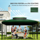 Outsunny 3x4m Gazebo Replacement Roof Canopy 2 Tier Top UV Cover