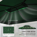 Outsunny 3x4m Gazebo Replacement Roof Canopy 2 Tier Top UV Cover