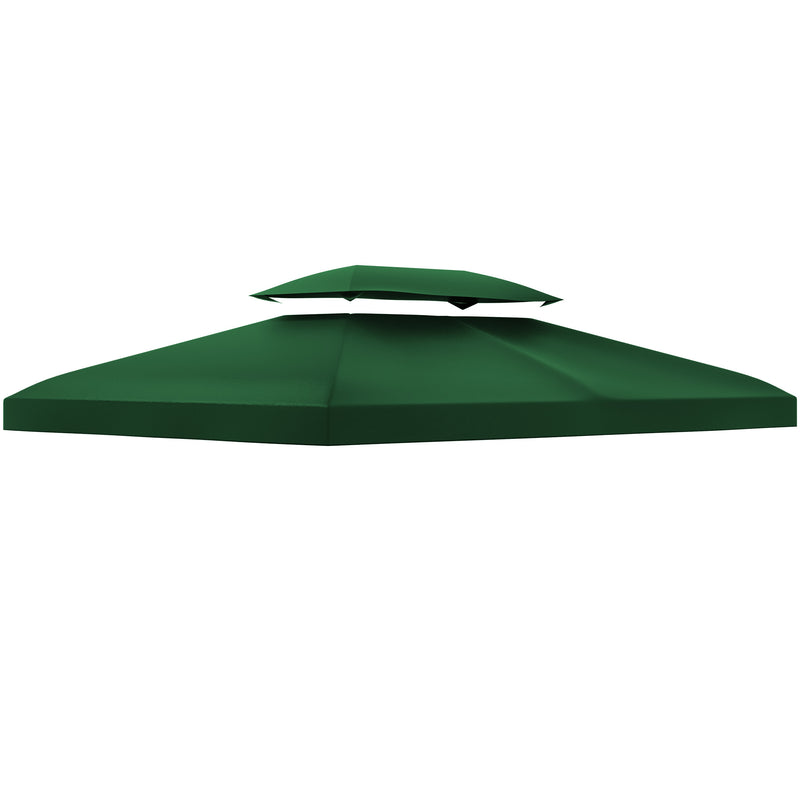 Outsunny 3x4m Gazebo Replacement Roof Canopy 2 Tier Top UV Cover