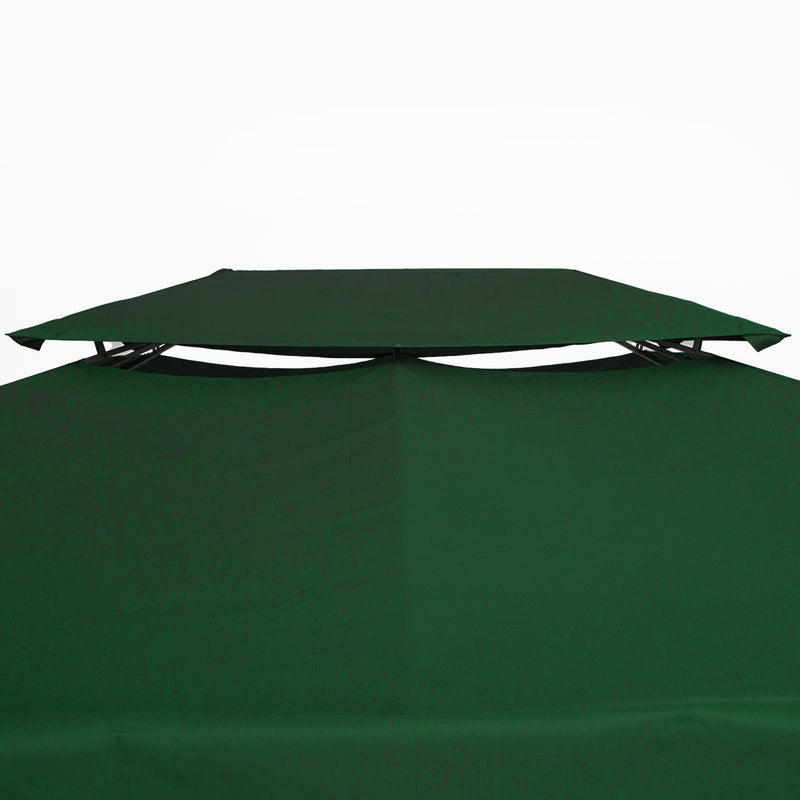 Outsunny 3x4m Gazebo Replacement Roof Canopy 2 Tier Top UV Cover