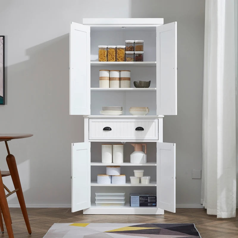 Storage Cabinet Cupboard Drawer Kitchen Pantry Home Organizer Furniture - White