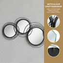 HOMCOM Metal Wall Art Decorative Mirror Decor Modern Wall Sculpture, Black