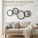 HOMCOM Metal Wall Art Decorative Mirror Decor Modern Wall Sculpture, Black