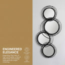 HOMCOM Metal Wall Art Decorative Mirror Decor Modern Wall Sculpture, Black