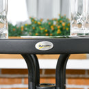 Outsunny 3 Pieces Garden Furniture Set with 2 Stackable Chairs, Black