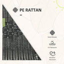 Outsunny 3 Pieces Garden Furniture Set with 2 Stackable Chairs, Black