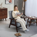 HOMCOM Velvet Armchair With Solid Wood Frame And Thick Padded