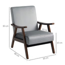 HOMCOM Velvet Armchair With Solid Wood Frame And Thick Padded