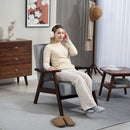 HOMCOM Velvet Armchair With Solid Wood Frame And Thick Padded