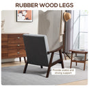 HOMCOM Velvet Armchair With Solid Wood Frame And Thick Padded