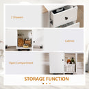 HOMCOM Folding Dining Table, Drop Leaf Table With Drawers Distressed