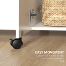 HOMCOM Folding Dining Table, Drop Leaf Table With Drawers Distressed