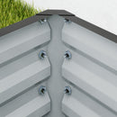 Outsunny Set of 2 Raised Garden Bed Galvanised Planter Box, Light Grey