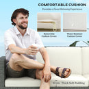 Outsunny Rattan Wicker 3-seater Sofa Chair Patio Furniture W/ Cushion Cream