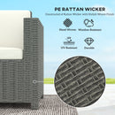 Outsunny Rattan Wicker 3-seater Sofa Chair Patio Furniture W/ Cushion Cream