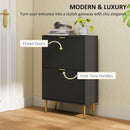HOMCOM Slim Shoe Storage Cabinet With 2 Flip Drawers For Hallway