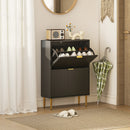 HOMCOM Slim Shoe Storage Cabinet With 2 Flip Drawers For Hallway