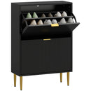 HOMCOM Slim Shoe Storage Cabinet With 2 Flip Drawers For Hallway