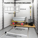 Outsunny 5 X 9ft Galvanised Metal Garden Shed With Foundation Kit