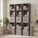 HOMCOM Bookcase with Drawers Adjustable Shelf 158 cm Grey