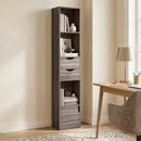HOMCOM Bookcase with Drawers Adjustable Shelf 158 cm Grey