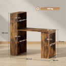 HOMCOM 120cm Computer Desk Bookshelf Writing Table Workstation 6 Shelves