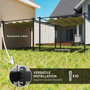 Outsunny 3 X 4m Metal Pergola With Retractable Roof And Roller Shade