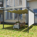 Outsunny 3 X 4m Metal Pergola With Retractable Roof And Roller Shade