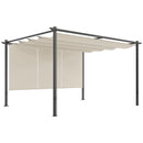 Outsunny 3 X 4m Metal Pergola With Retractable Roof And Roller Shade