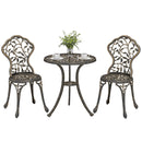 Outsunny Aluminium Bistro Set Garden Coffee Table Chair Outdoor Dining Set