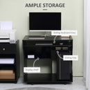 HOMCOM Computer Table Study Desk with Sliding Keyboard Tray, Black