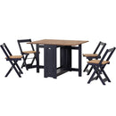 SANTOS BUTTERFLY DINING SET (X4 CHAIRS) - NAVY BLUE/DISTRESSED WAXED PINE