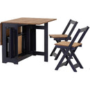 SANTOS BUTTERFLY DINING SET (X4 CHAIRS) - NAVY BLUE/DISTRESSED WAXED PINE