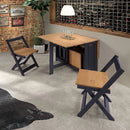 SANTOS BUTTERFLY DINING SET (X4 CHAIRS) - NAVY BLUE/DISTRESSED WAXED PINE