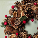 Winter Spice Hanging Christmas Wreath with Pine Cones Berries & Dried Fruit