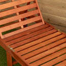 1.9m X 0.6m Outdoor Wooden Adjustable Foldable Sunlounger With Wheels