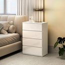 HOMCOM Bedroom Chest of Drawers, High Gloss 4 Drawers Dresser, White
