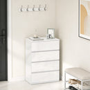 HOMCOM Bedroom Chest of Drawers, High Gloss 4 Drawers Dresser, White