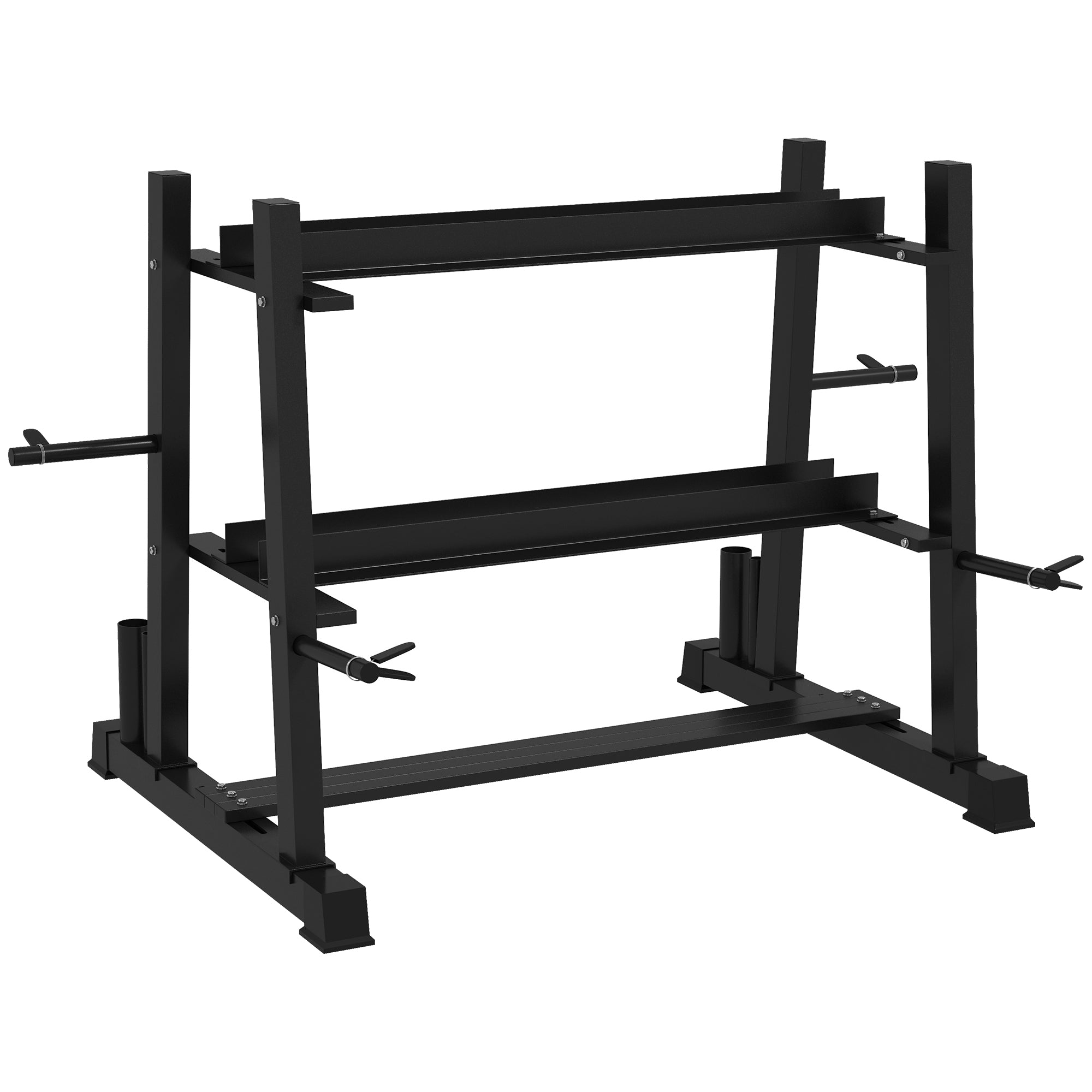 SPORTNOW 3-Tier Dumbbell Rack for Dumbbells, Kettlebells&Plates (Rack