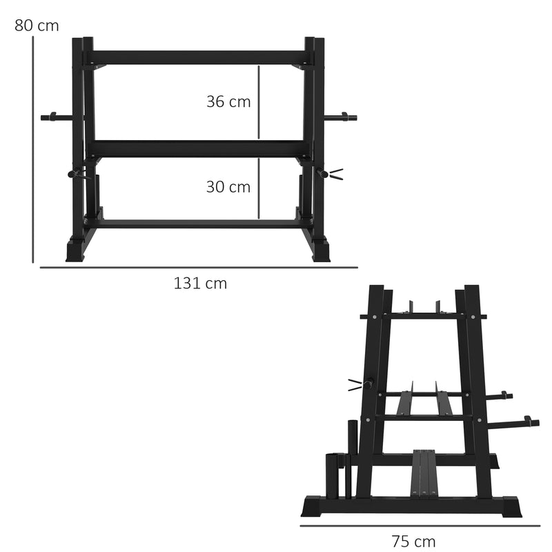 SPORTNOW 3-Tier Dumbbell Rack for Dumbbells, Kettlebells&Plates (Rack Only)