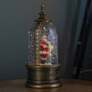29cm Battery Operated Light up LED Christmas Cloche Water Spinner with Santa & Deer Scene