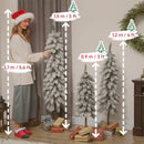 HOMCOM Set of 3 Flocked Christmas Tree, Pencil Downswept Xmas Tree