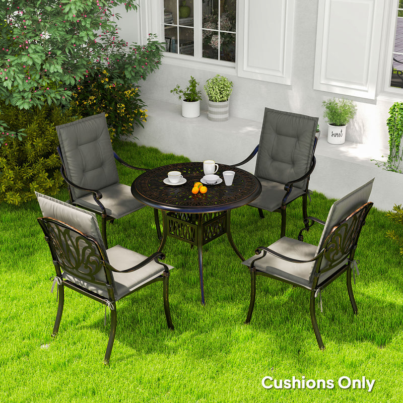 Outsunny Set Of 4 Garden Chair Cushions, Outdoor Seat Pads