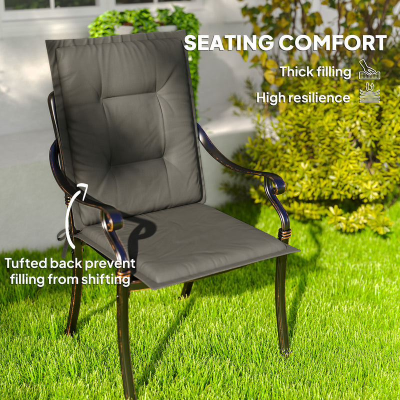 Outsunny Set Of 4 Garden Chair Cushions, Outdoor Seat Pads