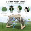 300 x 300 cm Screened Canopy Tent with Vestibule and Zippered Door-Beige