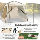300 x 300 cm Screened Canopy Tent with Vestibule and Zippered Door-Beige