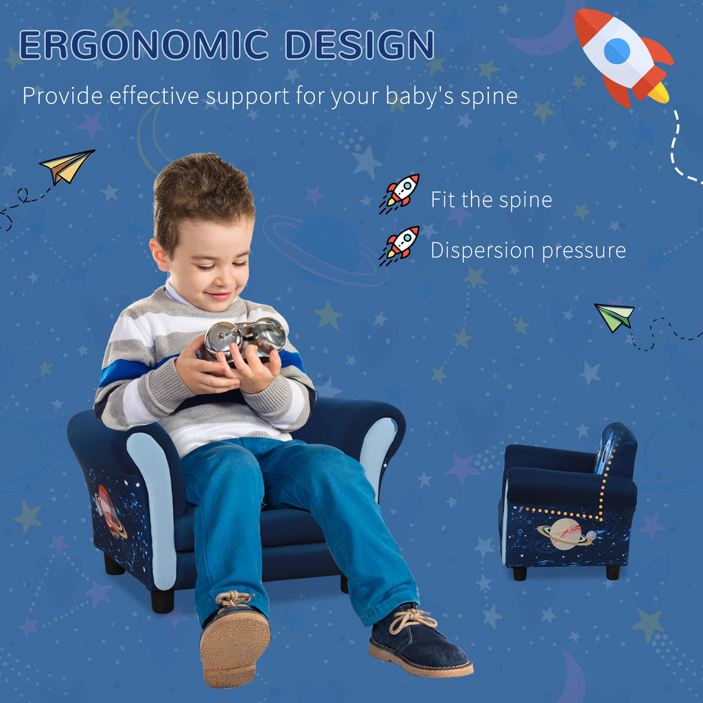 HOMCOM Child Armchair Kids Mini Sofa Chair with Armrest for 3 6 Years