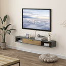 HOMCOM 140 cm Floating TV Unit with Storage Entertainment Media Console Grey