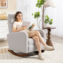 HOMCOM Modern High Back Corduroy Leisure Rocking Chair For Nursery, Grey